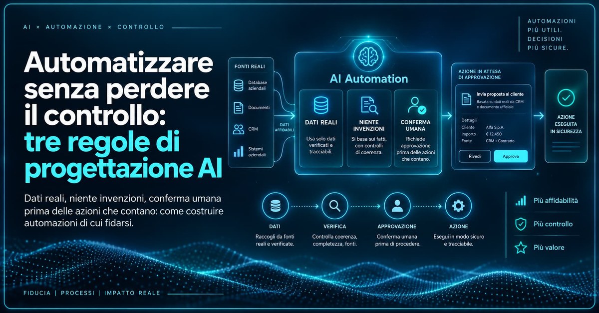 Automatizzare senza perdere il controllo: tre regole di progettazione AI